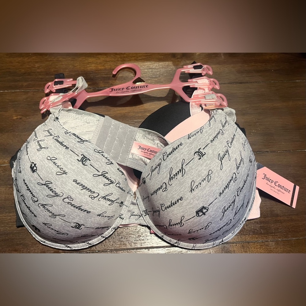 Juicy Couture Pink/Black/Grey Bra Set 40D